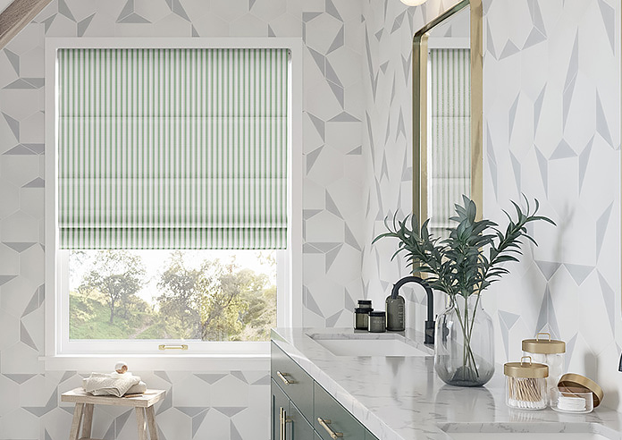 Lace Stripes, Emerald - Twist&Fit Roman Blind - Image 3